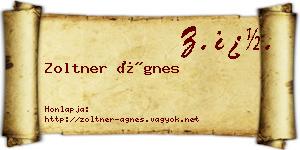Zoltner Ágnes névjegykártya